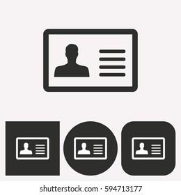 Identification card vector icon. Illustration isolated for graphic and web design.