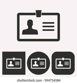 Identification card vector icon. Illustration isolated for graphic and web design.