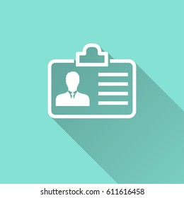 Identification card vector icon. Illustration isolated for graphic and web design.