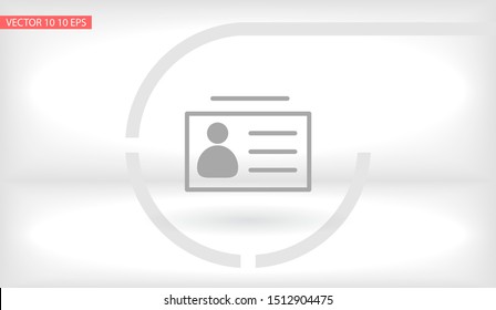 Identification card Vector icon . Lorem Ipsum Illustration design