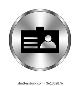 Identification card - vector icon;  metal button