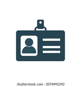 Identification card vector icon. Name tag icon. Flat design style