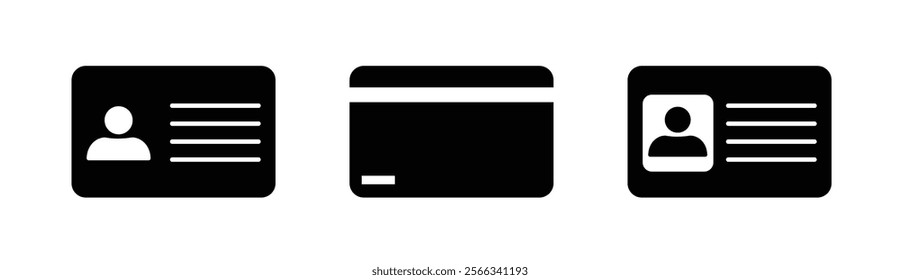 identification card vector icons set