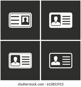 Identification card vector icons set. Illustration isolated for graphic and web design.