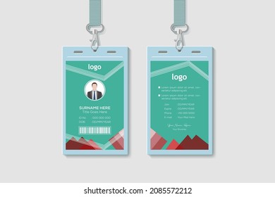 Identification Card Vector Illustration. Blank Plastic Access Card, Name Tag Holder With Pin Ribbon, Corporate Card Key, Personal Security Badge, Press Event Pass Template.