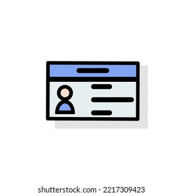 identification card vector illustration. blue ID card illustration vector 
