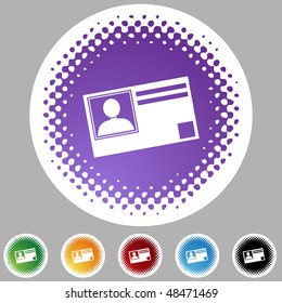 Identification Card web button isolated on a background