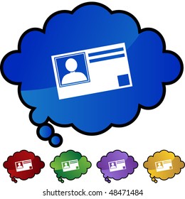 Identification Card web button isolated on a background