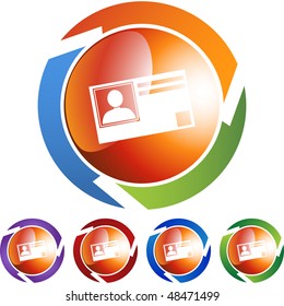 Identification Card web button isolated on a background