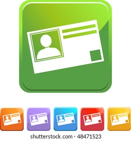 Identification Card web button isolated on a background