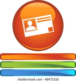 Identification Card web button isolated on a background