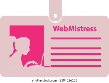 Identifizierungskarte für einen WebMistress auf einem Video. Vektorgrafik.
