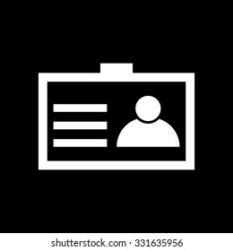 Identification card - white vector icon