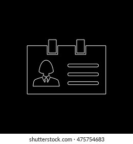 Identification card  - white vector icon