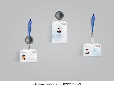 Identification cards. Realistic image. Vector illustration