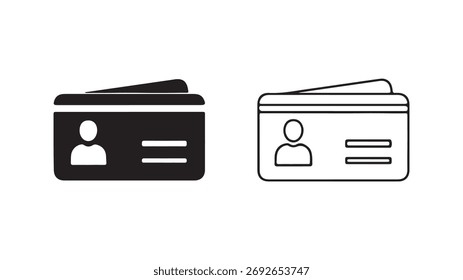 Tarjetas de Identificación con perfil de usuario y líneas con fondo transparente