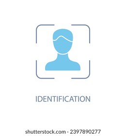 identification concept line icon. Simple element illustration.identification concept outline symbol design.
