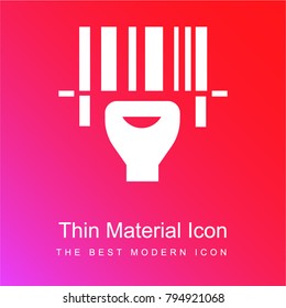 Identification for delivery with bars red and pink gradient material white icon minimal design