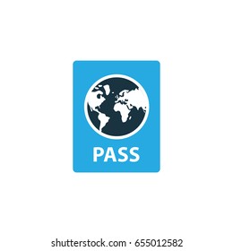 Identification Document Colorful Icon Symbol. Premium Quality Isolated Passport Element In Trendy Style.