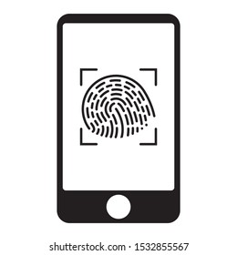 Identification Evidence Concept, Forensic  Fingerprint Scan Design Icon 