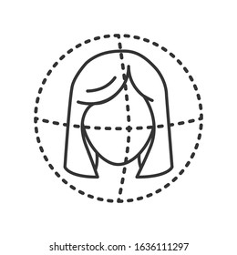 Identification face black line icon. ID and verifying. Biometric security element. Deep face. Scanning technology. Sign for web page, mobile app, banner. Editable stroke.