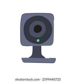identification facial recognition camera cartoon. software authentication, detection tracking, monitoring analysis identification facial recognition camera sign. isolated symbol vector illustration