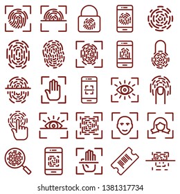 identification and fingerprint - minimal thin line web icon set. simple vector illustration. concept for infographic website or app.