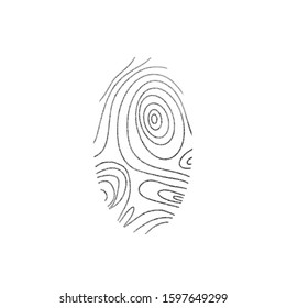 Identification fingerprints. Security for pass access. Finger prints sign isolatedon white background. System of bio recognition element. Vector illustration.