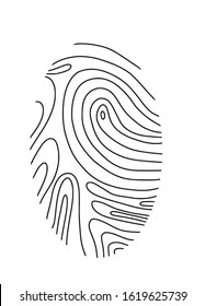 Identification fingerprints. Security for pass access. Finger prints sign isolatedon white background. System of bio recognition element. Vector illustration.