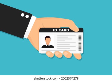 Identification flat card icon. Vector illustration