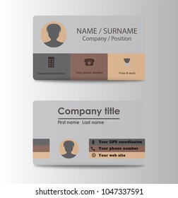 Identification Horizontal and Vertical id cards set with elements fresh color