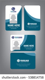 Identification Horizontal and Vertical id cards set with elements fresh color