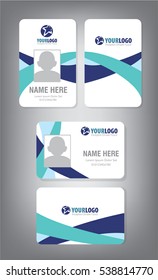 Identification Horizontal and Vertical id cards set with elements fresh color