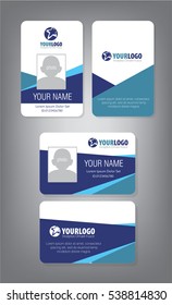 Identification Horizontal and Vertical id cards set with elements fresh color