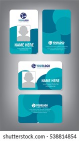 Identification Horizontal and Vertical id cards set with elements fresh color