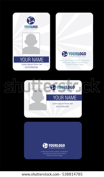 Identification Horizontal Vertical Id Cards Set Stock Vector (Royalty ...