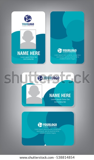 Identification Horizontal Vertical Id Cards Set Stock Vector (Royalty ...