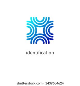 Identification icon, id logo, security company, fingerprints, sensory authentication. Vector illustration isolated