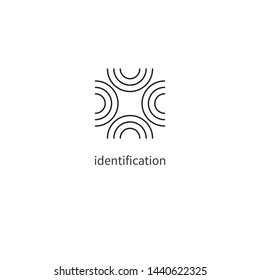 Identification icon, id logo, security company, fingerprints, sensory authentication. Vector illustration isolated