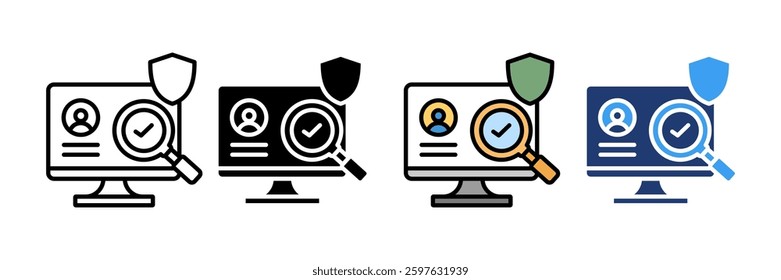 Identification Icon Set Multiple Style Collection