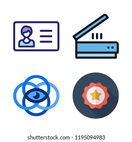 identification icon set. vector set about badges, scanning, id card and vision icons set.