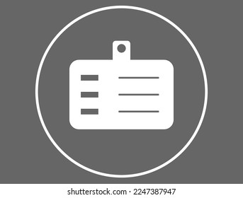 Identification icon. Vector ID card isolated on dark background