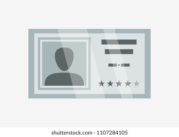 Identification id card icon. Name tag badge, employee pass card vector illustration.