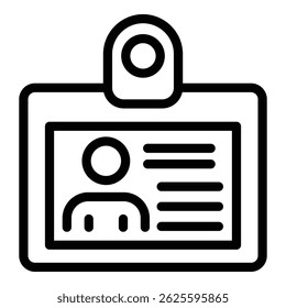 Identification id card icon. Outline identification id card vector icon for web design isolated on white background