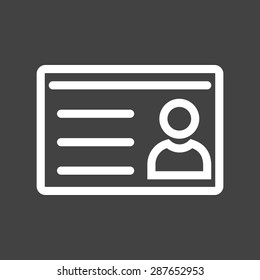 Identification, id, student card icon vector image. Can also be used for education, academics and science. Suitable for use on web apps, mobile apps, and print media.