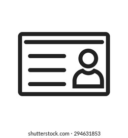 Identification, id, student card icon vector image. Can also be used for education, academics and science. Suitable for use on web apps, mobile apps, and print media.