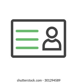 Identification, id, student card icon vector image. Can also be used for education, academics and science. Suitable for use on web apps, mobile apps, and print media.