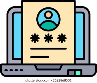 Design de ícone de vetor de linha de identificação