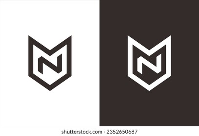LOGOTIPO DE IDENTIFICACIÓN DE UNA EMPRESA UTILIZANDO UN LOGOTIPO DE MONOGRAMA EN LAS FORMAS DE LA CARTA "N"