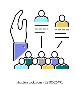 identification of management team color icon vector. identification of management team sign. isolated symbol illustration